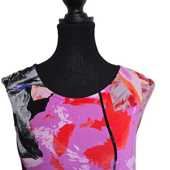 Cupio Women's Casual Sun Dress Multicolor High Low Hem Round Neck Size S - Picture 4 of 8